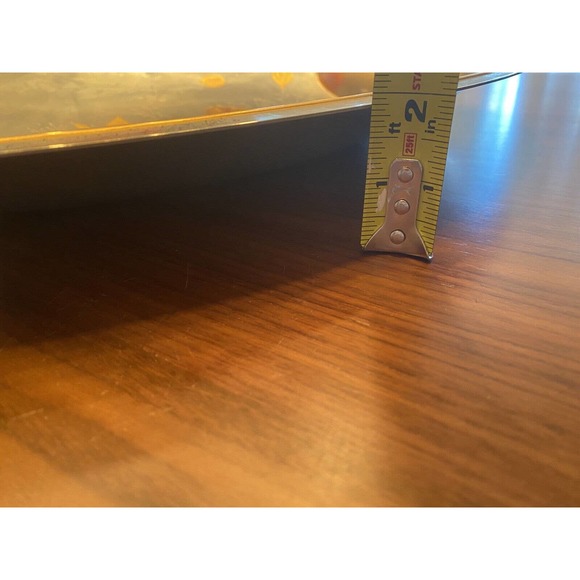 SIGNED Signature Elegant Gold 24k Plated(?) Metal Tray w/ Rose Flower Motif - Picture 7 of 8